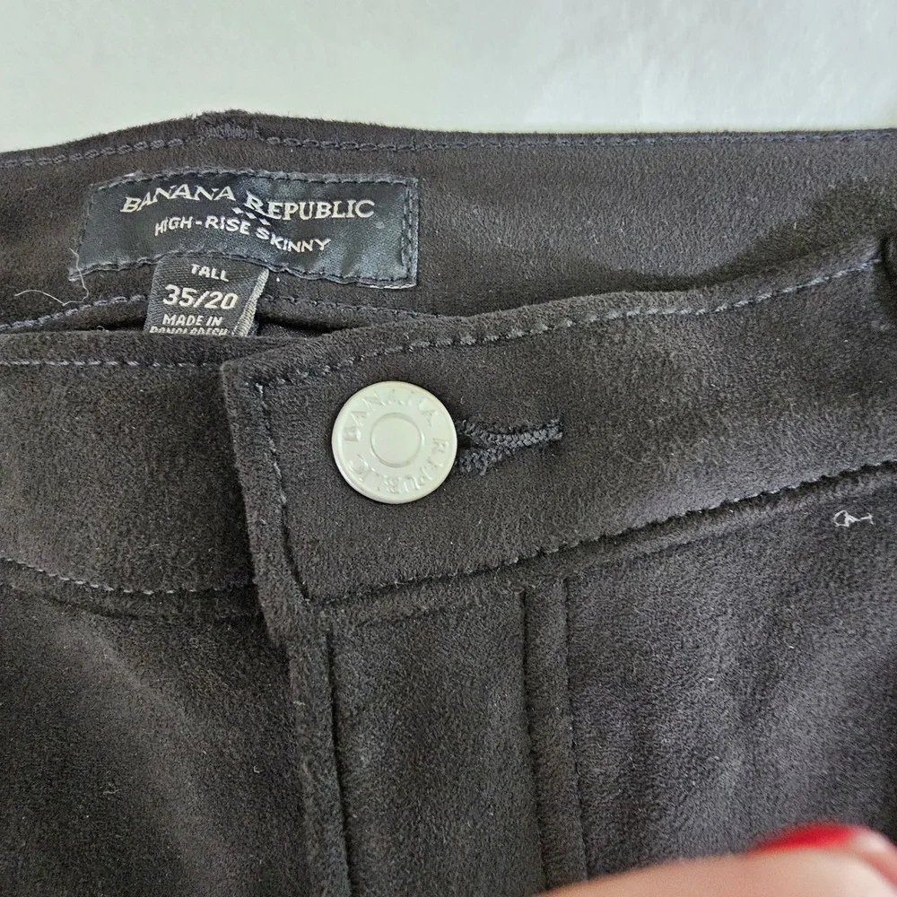 Banana Republic Women's High-Rise‎ Skinny Pants Black Knit Tall 35/20